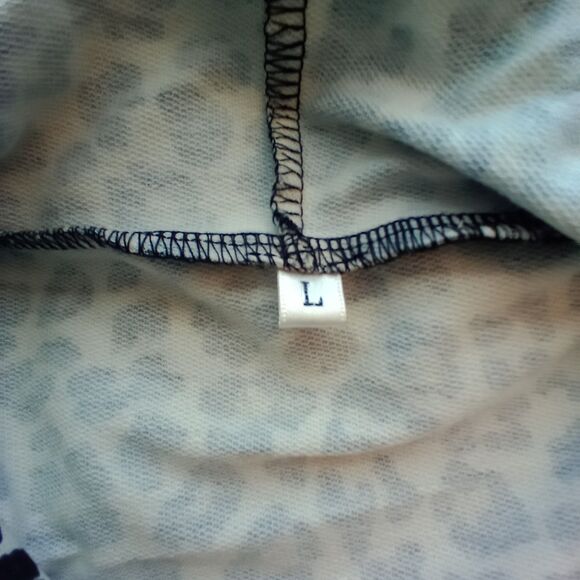 HOODIE Women's Leopard Pullover L/S Drawstring Pocket Sweatshirt Size Large - Picture 4 of 8